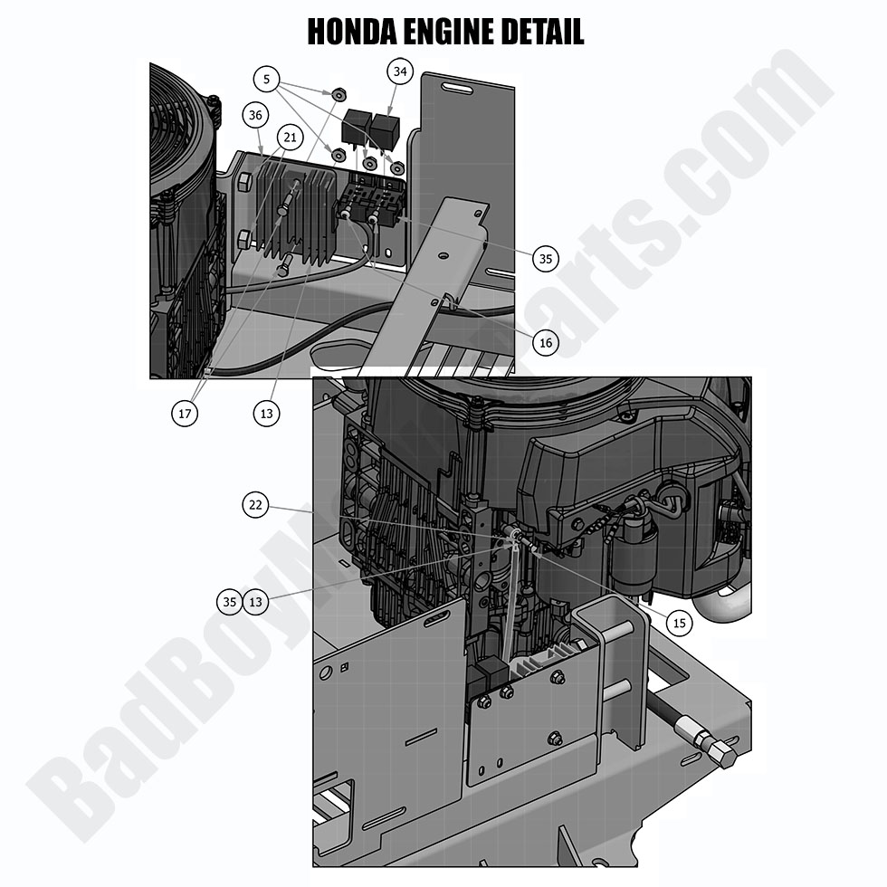 1893 - Bad Boy Mower Parts Lookup > 2019 > Maverick > Honda Engine Detail